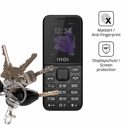 dipos Displayschutz für INOI 244 Modern Plus 4G, mattierte Oberfläche, Blickschutzfilter und perfekter Passform