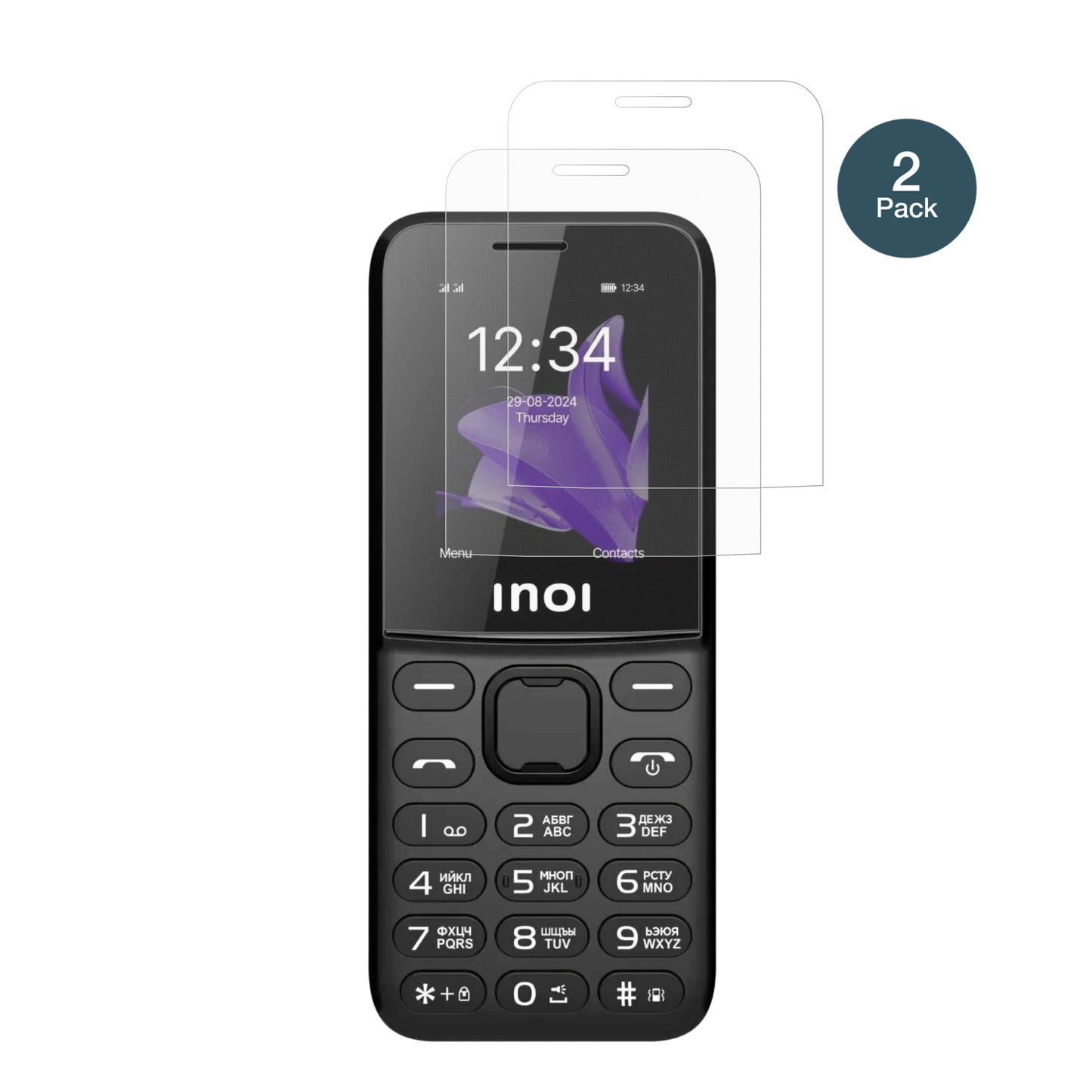 INOI244 Modern Plus 4G mit aufgebrachter dipos Panzerfolie, die lästige Fingerabdrücke minimiert