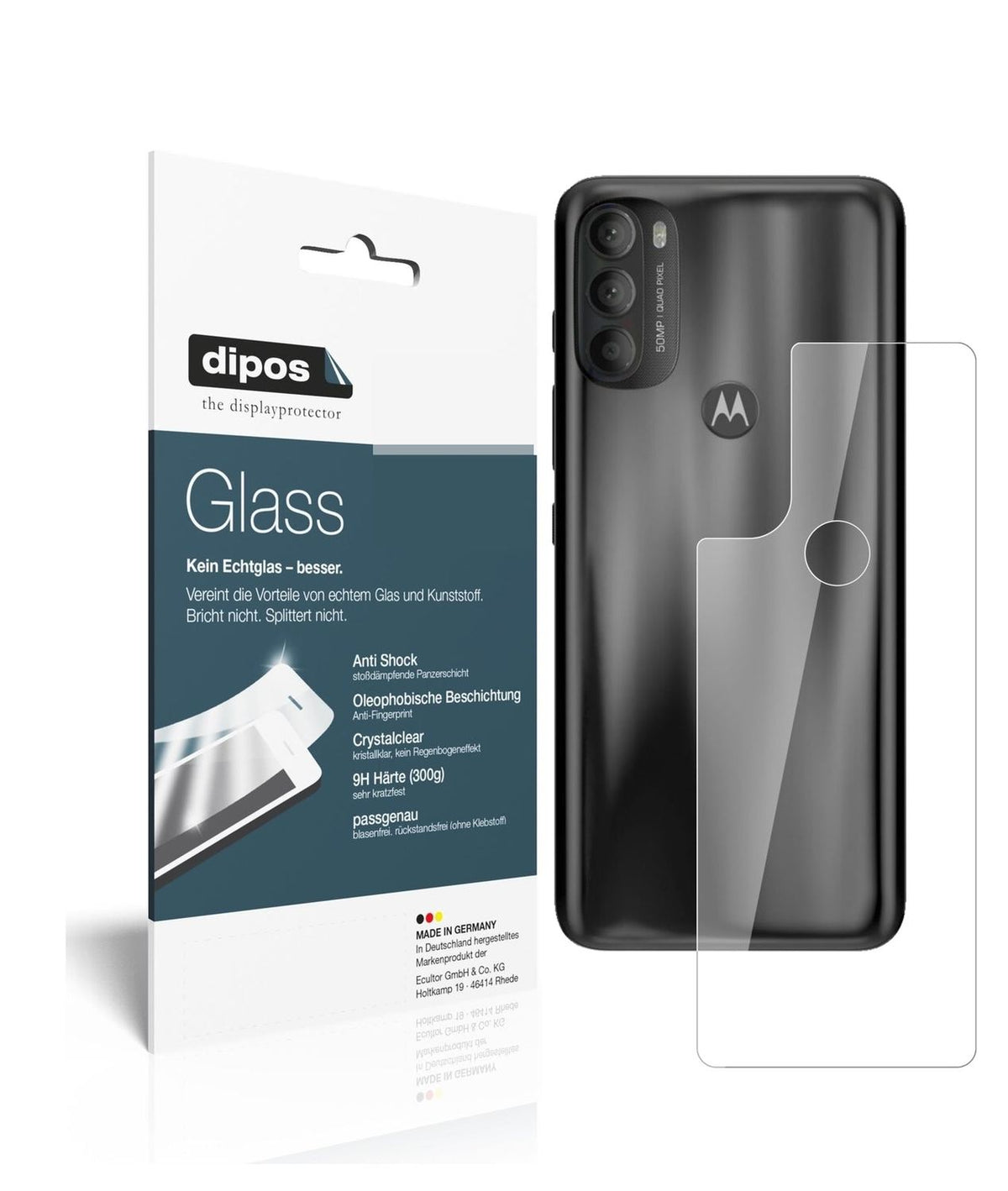 9H Clear Back Protector for Motorola Moto G71 – Shatterproof, Crystal Clear | dipos