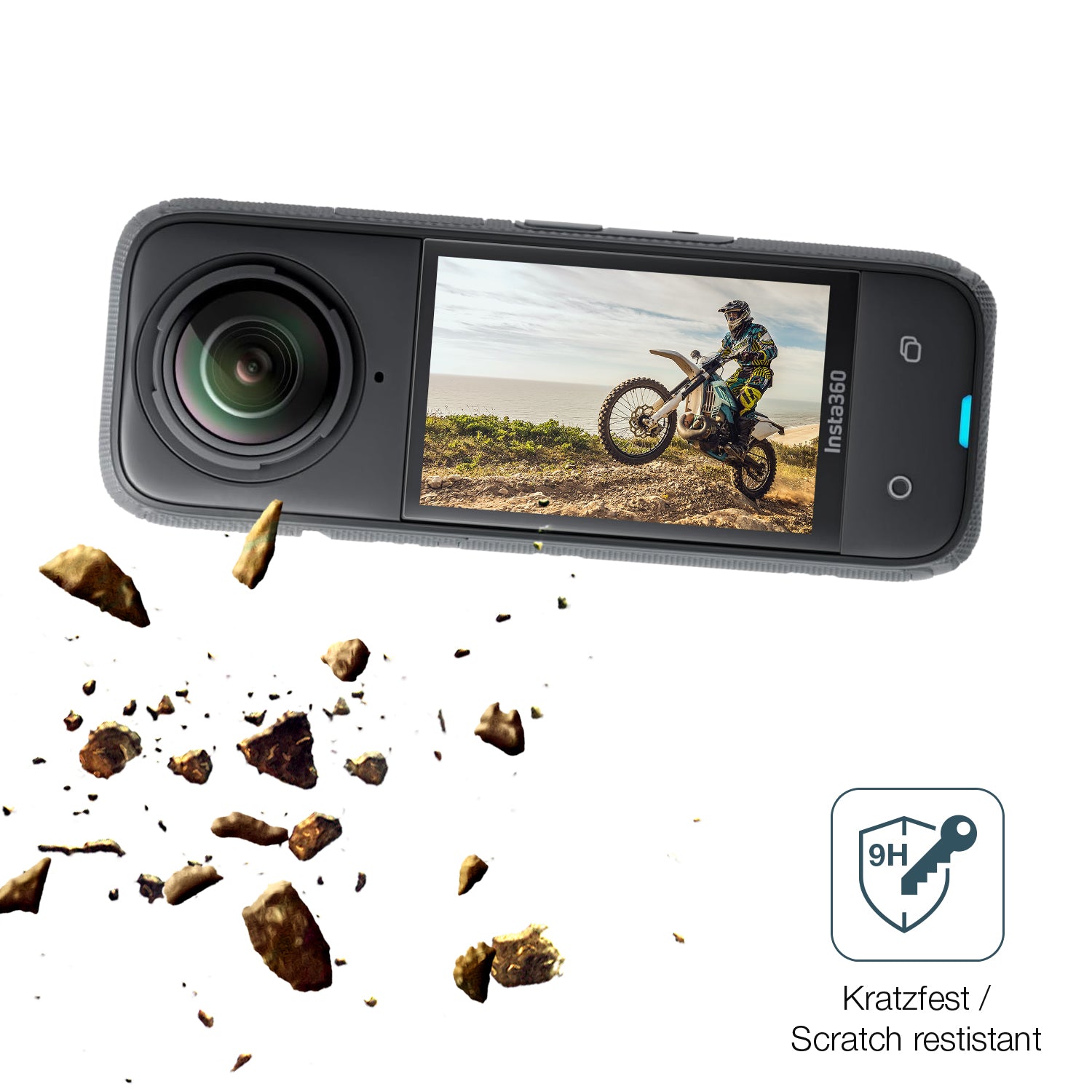 dipos Displayschutz für Insta 360 X4, mattierte Oberfläche, robuste Festigkeit und perfekte Passform