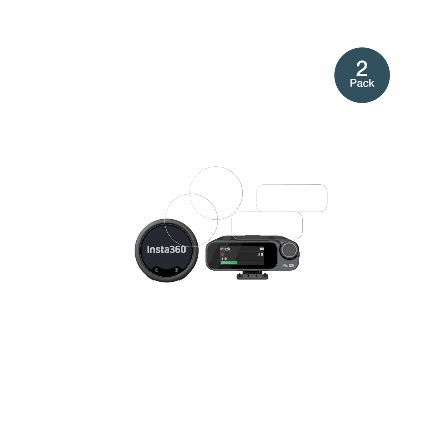 2x Screen Protector for Insta360 Mic Pro TX + RX Flexible Glass 9H dipos