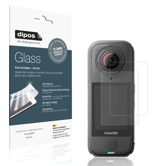 Matte Displayschutzfolie von dipos passend für insta360x4 air, 9H kratzfest und blasenfrei montiert
