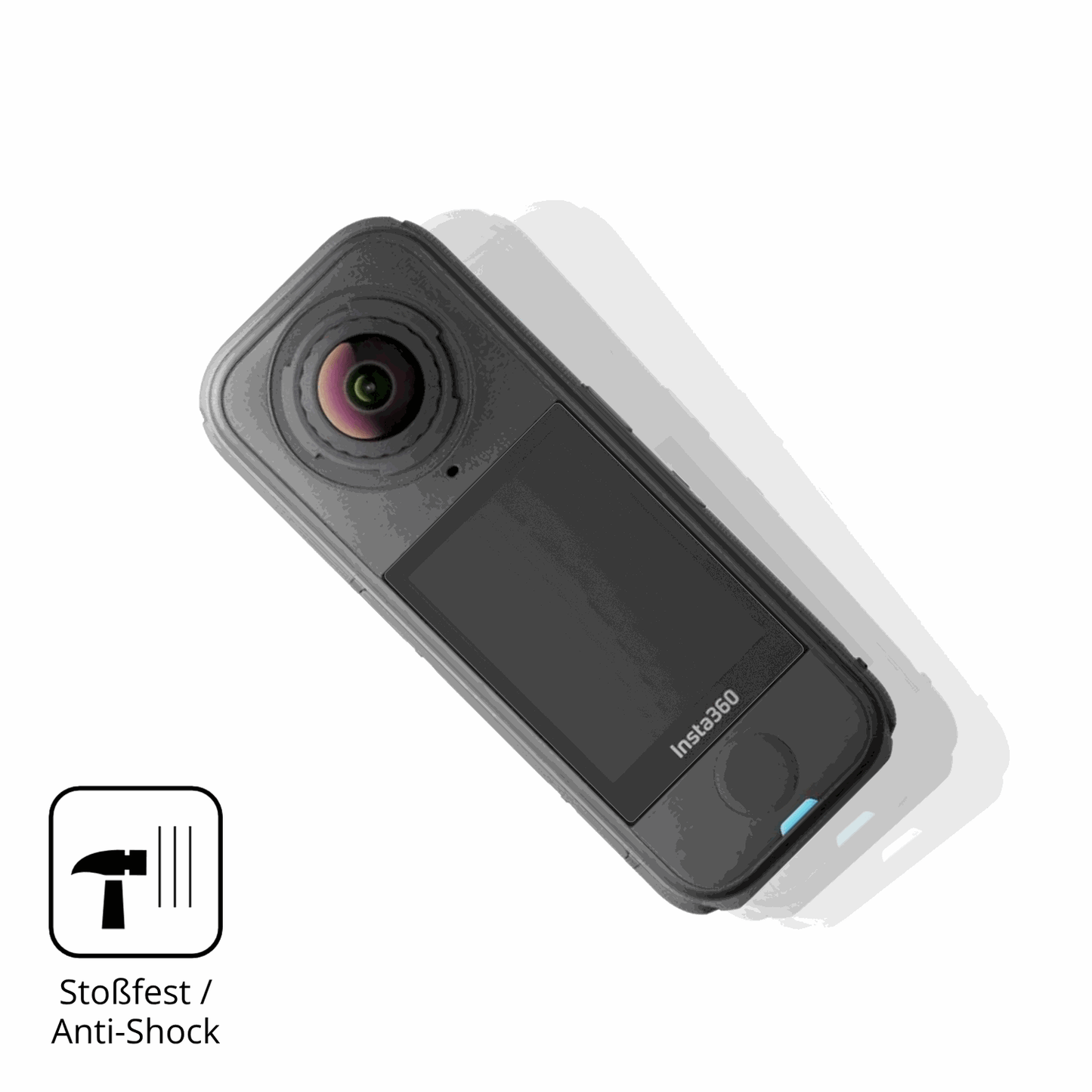 Schutz gegen Kratzer auf dem insta360x4 air Glas durch Schlüssel, Stöße gegen die Tischkante oder Stürze
