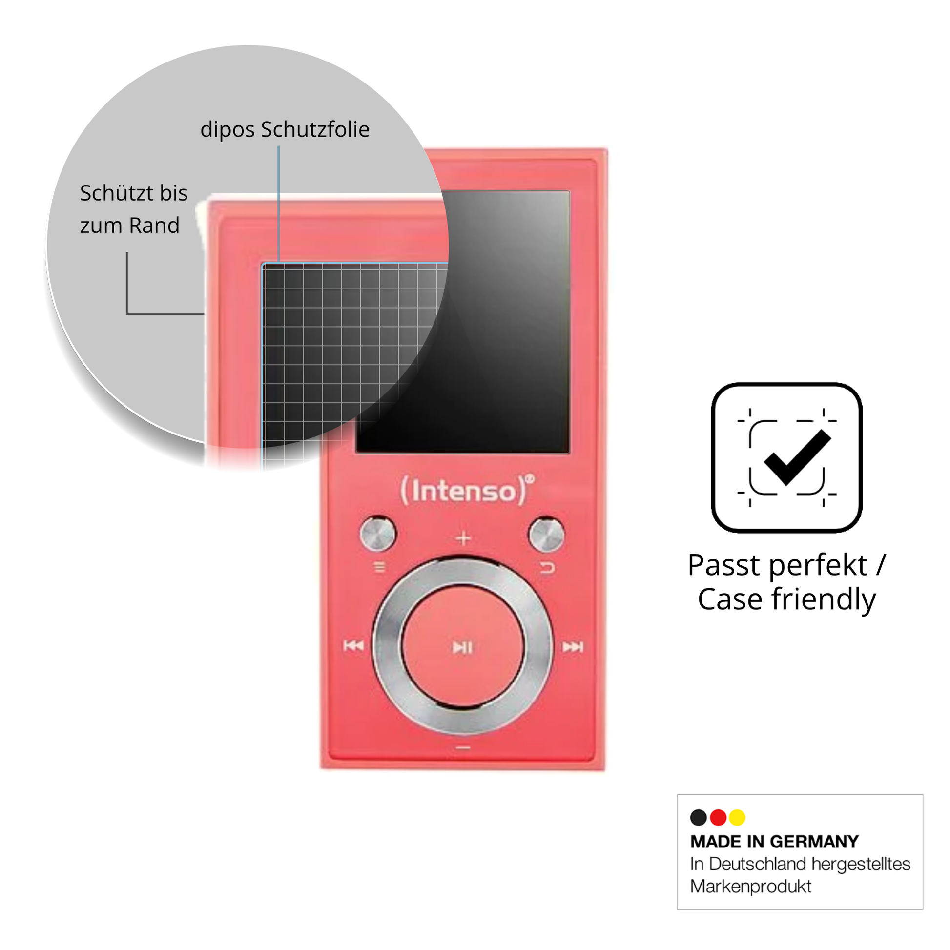 Besonders flexibler Displayschutz mit Anti-Shock-Schicht im Materialmix