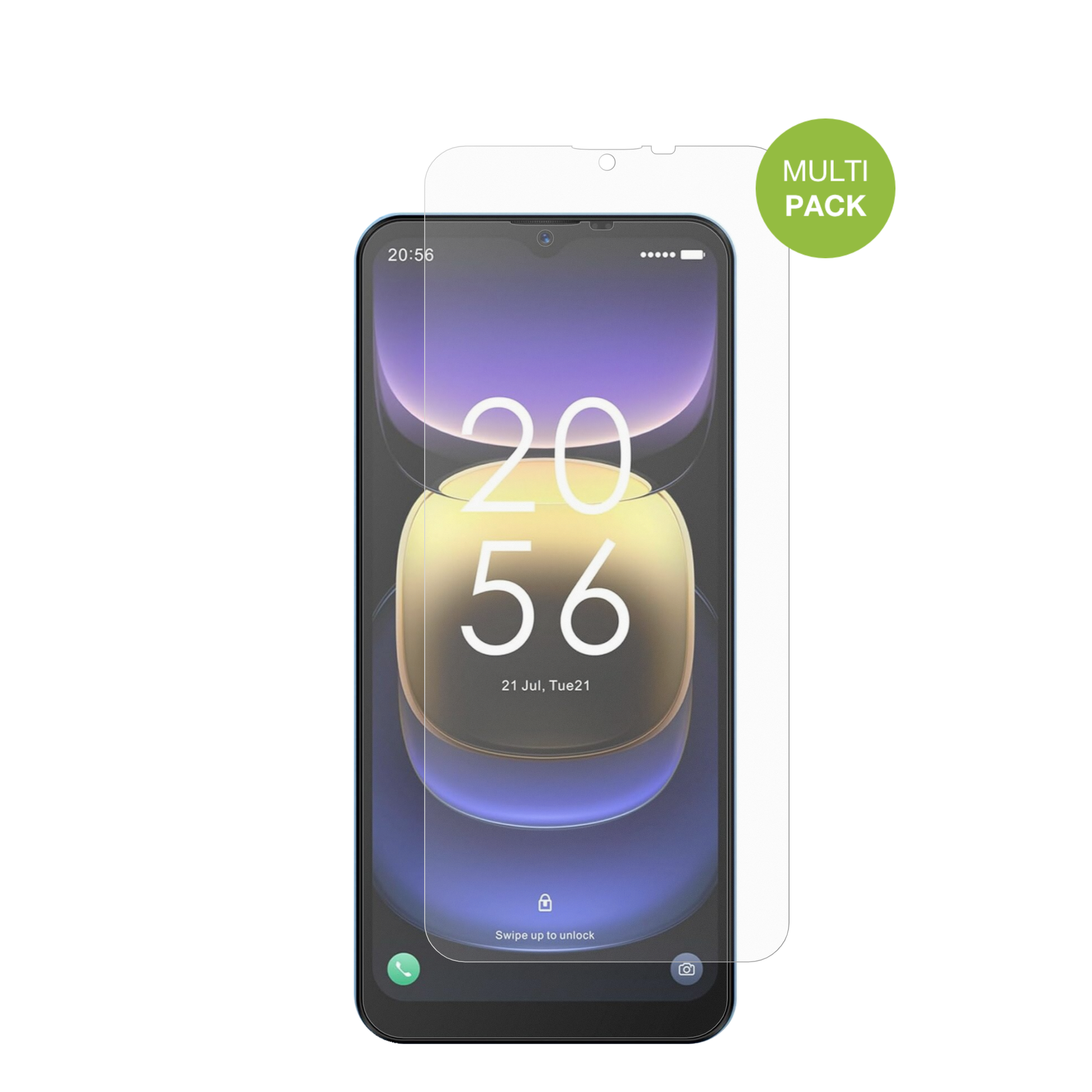 InvensNote TK01 mit aufgebrachter dipos Displayschutzfolie, die lästige Fingerabdrücke minimiert