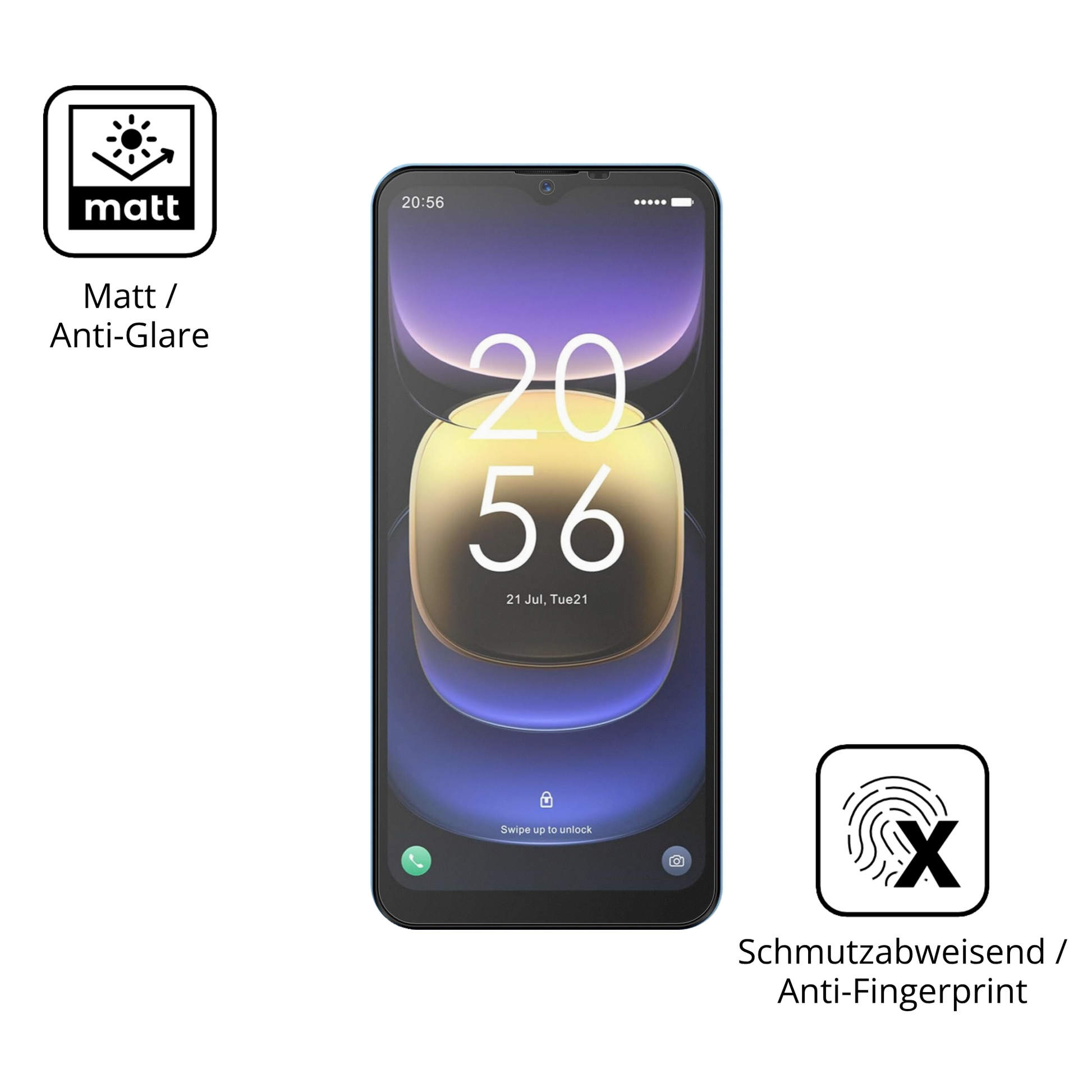 Dünne und entspiegelnde Folie passend zugeschnitten für Invens Note TK01