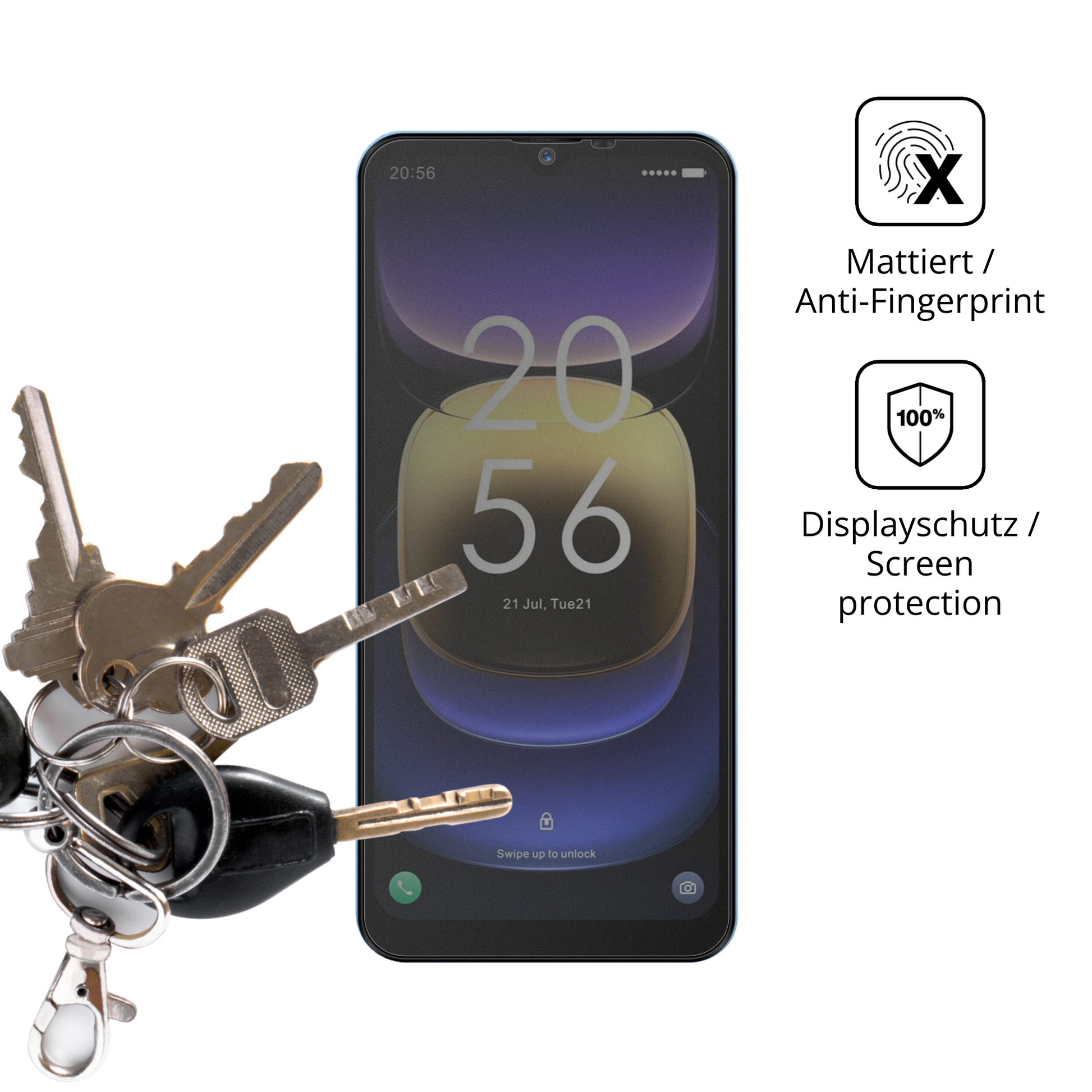 dipos Displayschutz für Invens Note TK01, mattierte Oberfläche, Blickschutzfilter und perfekter Passform