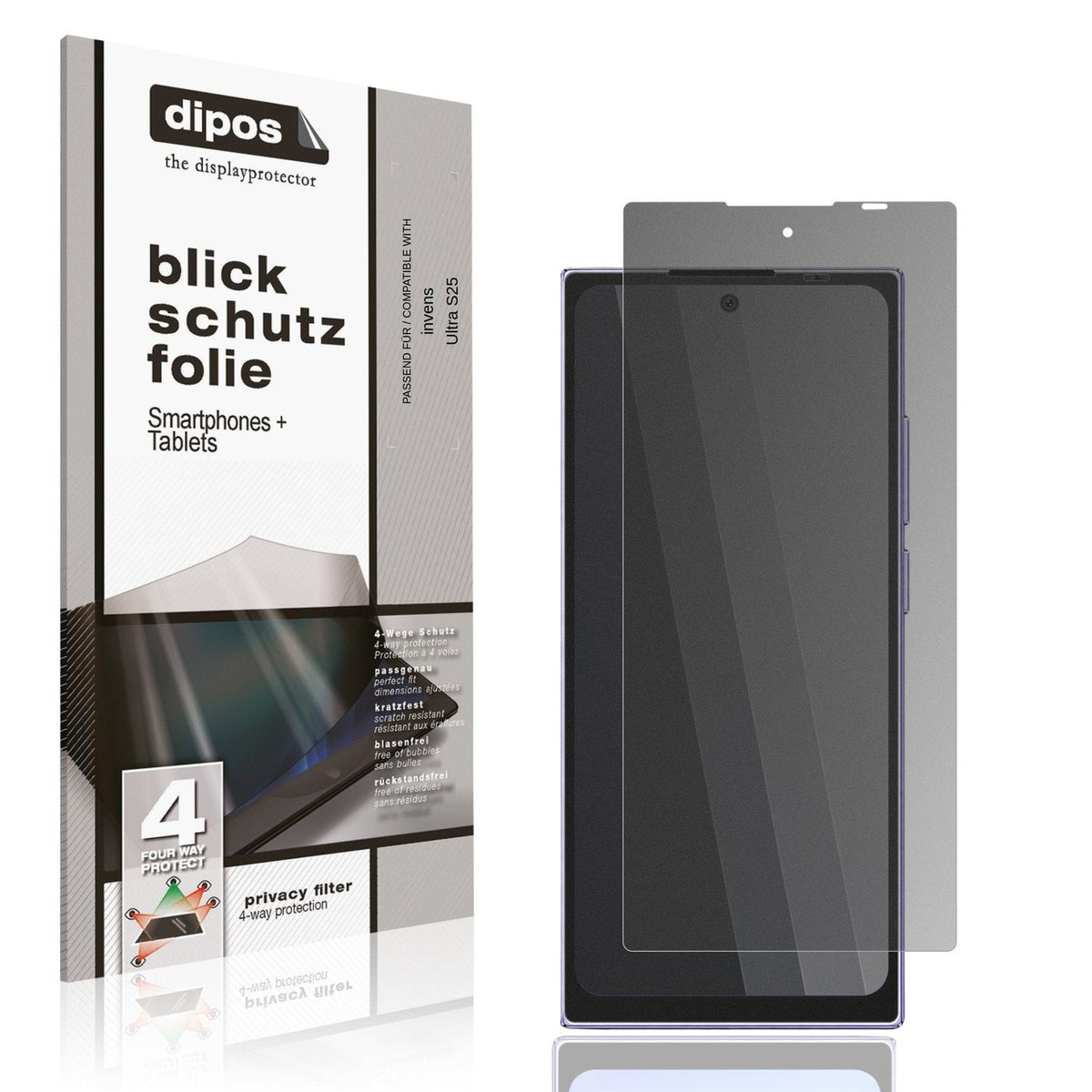 Screen Protector for invens Ultra S25 Privacy Filter 4-Way Protection dipos