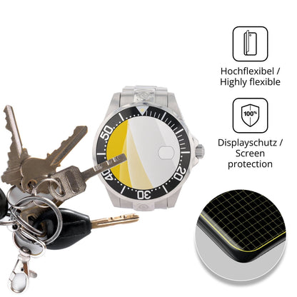 dipos Displayschutz für Invicta Grand Diver 47 mm, transparente Oberfläche, geringe Dicke und perfekte Passform