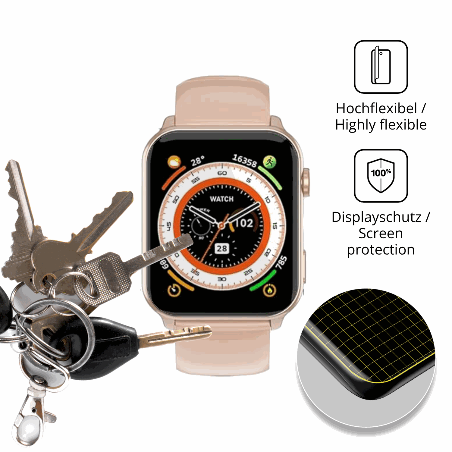 dipos Displayschutz für IOWODO Q9, transparente Oberfläche, geringe Dicke und perfekte Passform