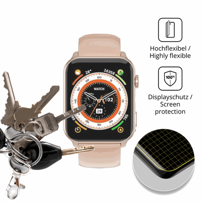 dipos Displayschutz für IOWODO Q9, transparente Oberfläche, perfekte Passform auch für die Rundungen