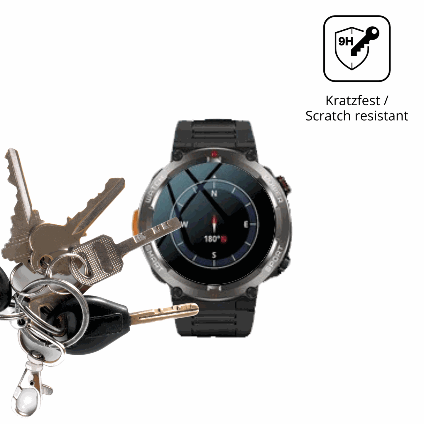 dipos Displayschutz für Iowodo W50 Pro 1.45 Zoll, transparente Oberfläche, perfekte Passform auch für die Rundungen