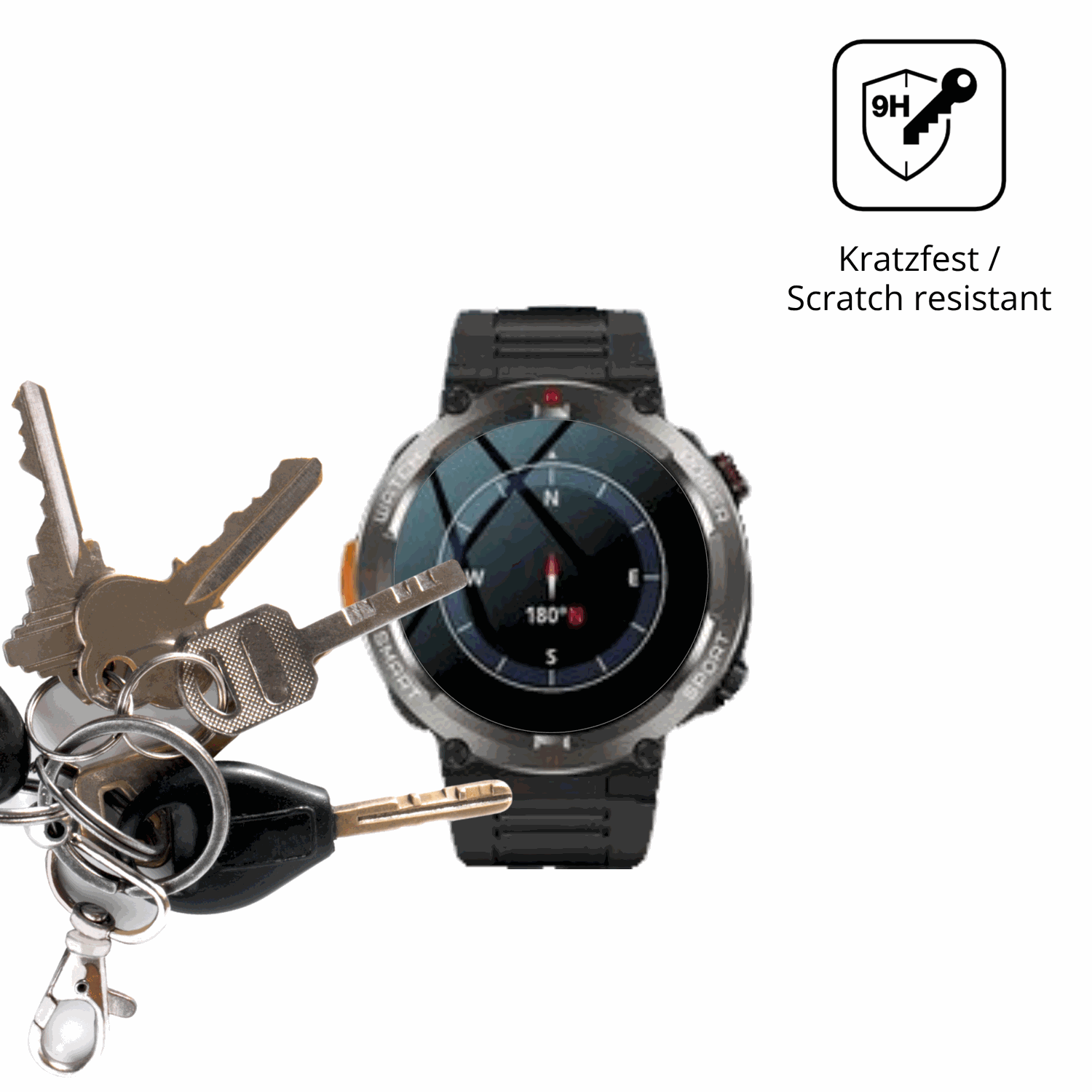dipos Displayschutz für Iowodo W50 Pro 1.45 Zoll, transparente Oberfläche, perfekte Passform auch für die Rundungen