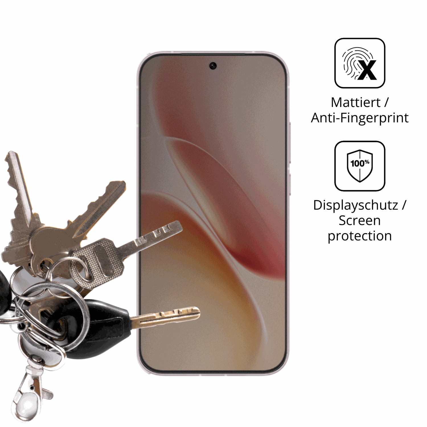 dipos Displayschutz für iQOO Z11 Turbo, mattierte Oberfläche, Blickschutzfilter und perfekter Passform