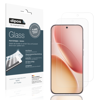Matte Displayschutzfolie von dipos passend für iQOO Z11 Turbo, 9H kratzfest und blasenfrei montiert