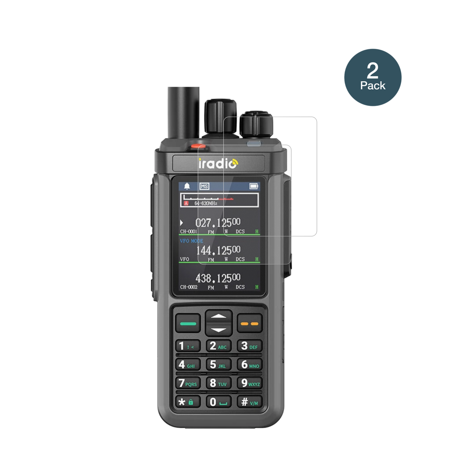 IRADIOUV-98 Plus mit aufgebrachter dipos Panzerfolie, die lästige Fingerabdrücke minimiert