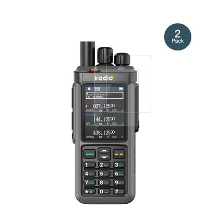 IRADIOUV-98 Plus mit aufgebrachter dipos Panzerfolie, die lästige Fingerabdrücke minimiert