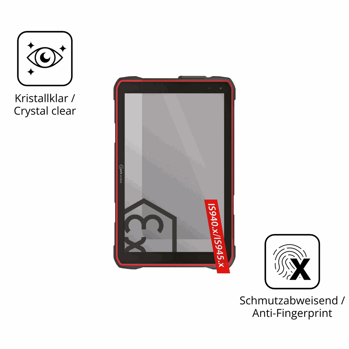 2x Screen Protector for i.safe MOBILE IS940.1 Flexible Glass 9H dipos
