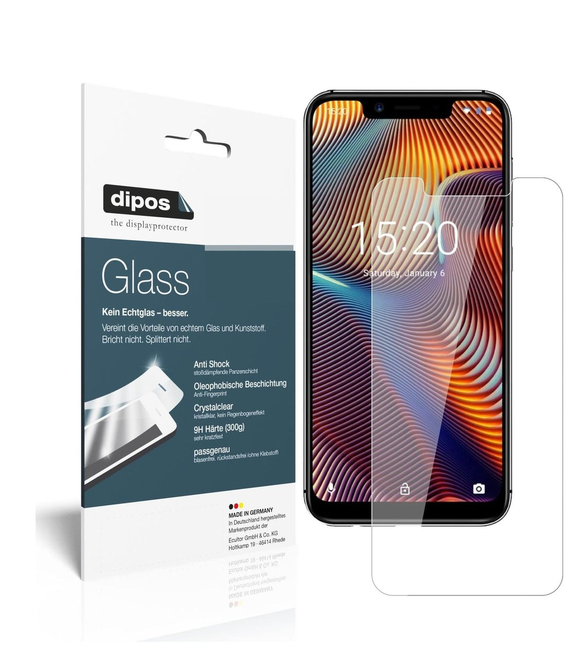 Screen Protector for I Umidigi A3 Pro (2018) I Flexible Glass I 9H I dipos