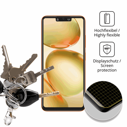 dipos Displayschutz für Itel A100 Pro, transparente Oberfläche, perfekte Passform auch für die Rundungen