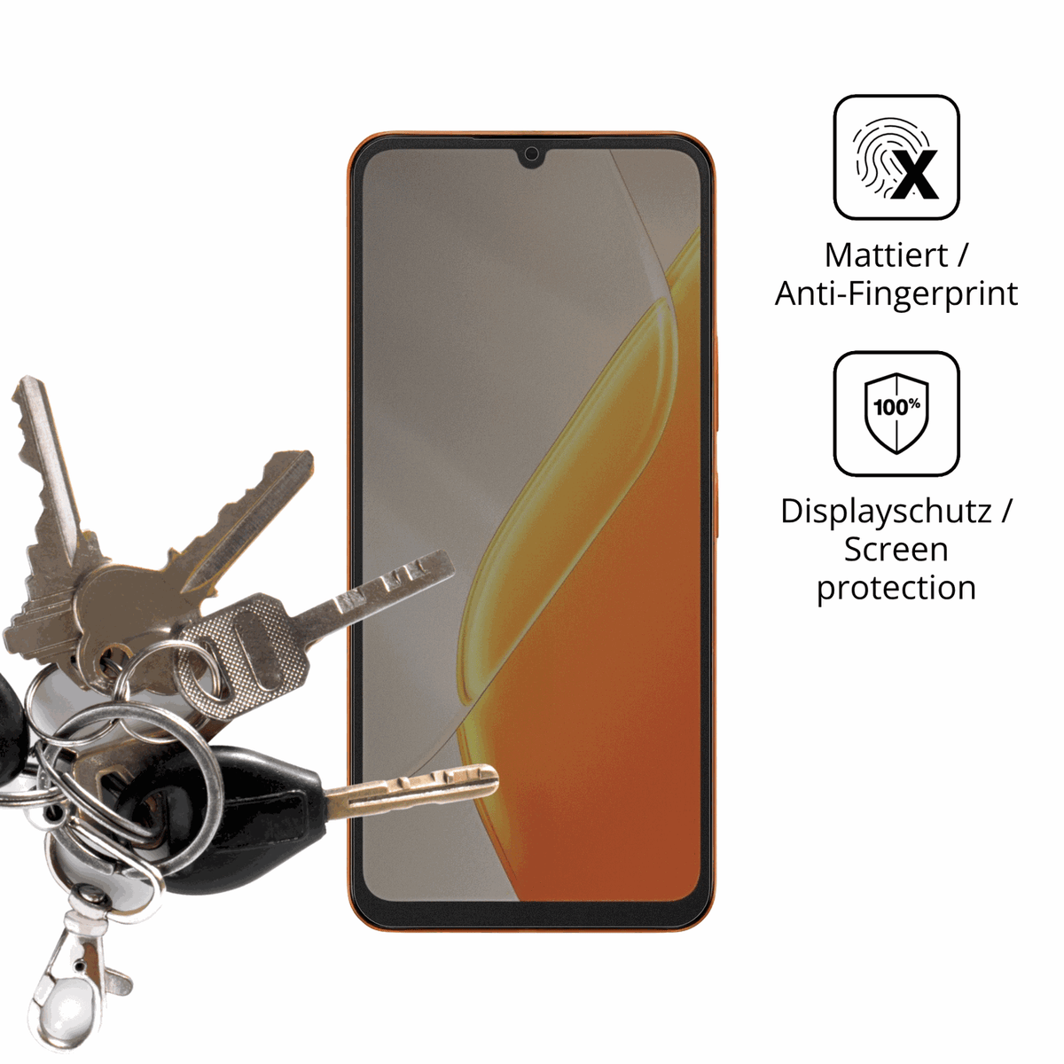 dipos Displayschutz für Itel A200, mattierte Oberfläche, Blickschutzfilter und perfekter Passform
