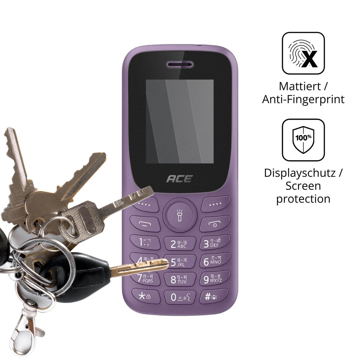 dipos Displayschutz für Itel Ace 3 Heera, mattierte Oberfläche, Blickschutzfilter und perfekter Passform