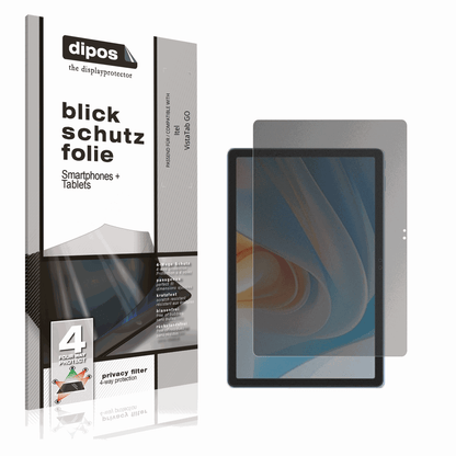 Blickschutzfolie von dipos passend für Itel VistaTab GO, präziser Zuschnitt und blasenfrei montiert