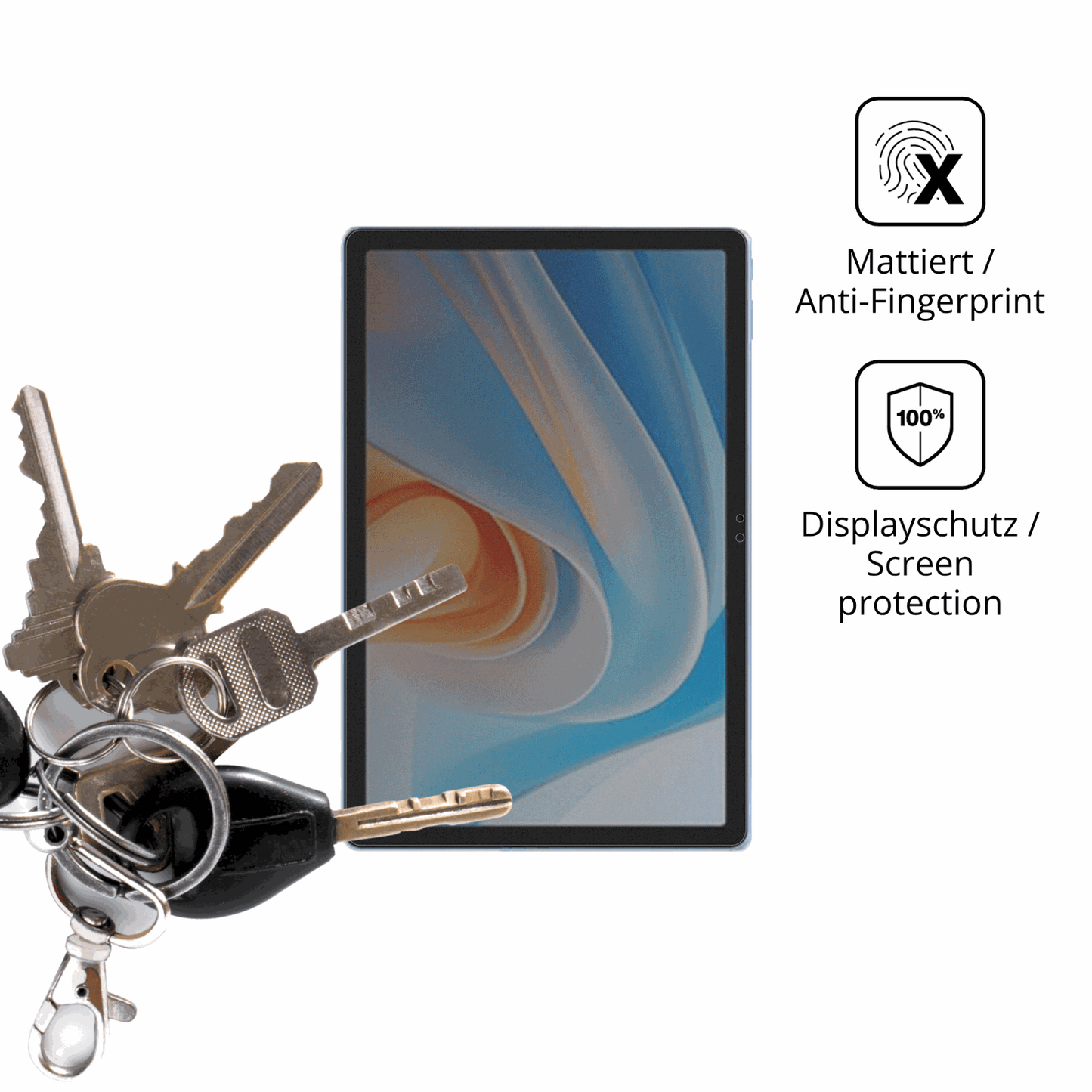 dipos Displayschutz für Itel VistaTab GO, mattierte Oberfläche, Blickschutzfilter und perfekter Passform