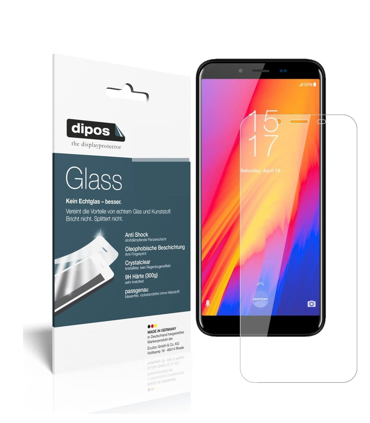 9H Clear Screen Protector for HomTom S99 – Shatterproof, Crystal Clear | dipos