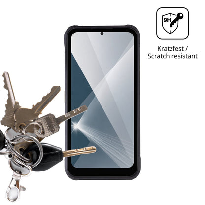 dipos Displayschutz für JCB Toughphone E50, transparente Oberfläche, perfekte Passform auch für die Rundungen