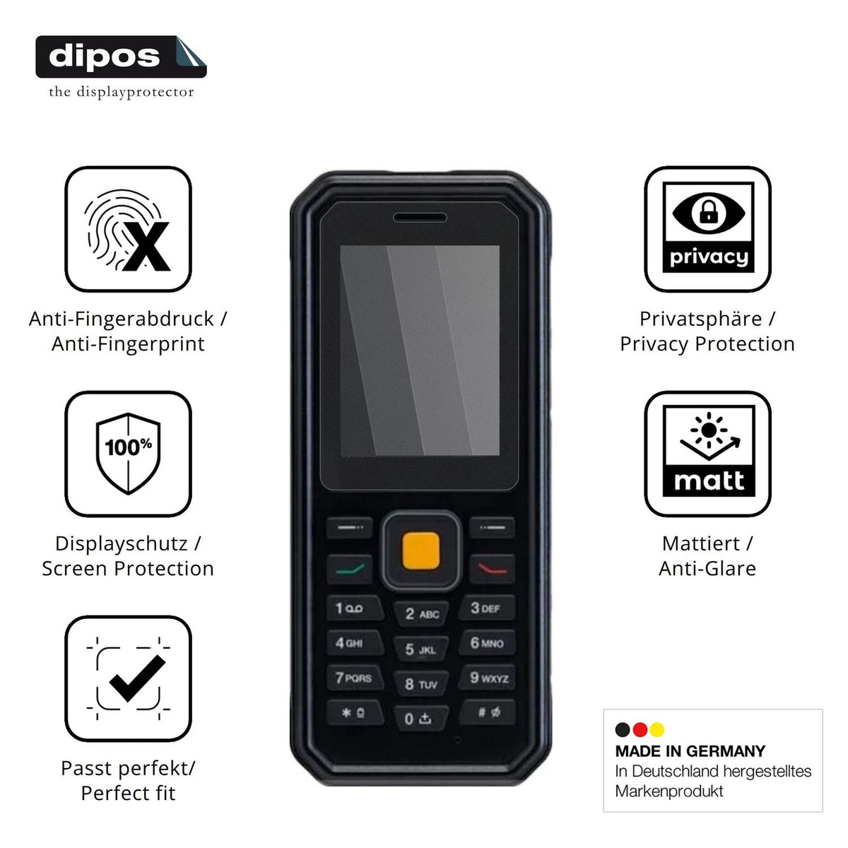 Screen Protector for JCB Tradesman 4 Privacy Filter 4-Way Protection dipos
