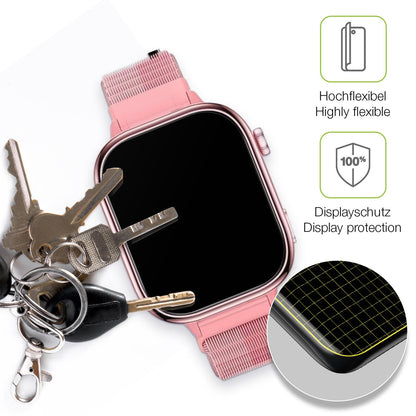 dipos Displayschutz für JoJoego Smartwatch Kinder, transparente Oberfläche, perfekte Passform auch für die Rundungen