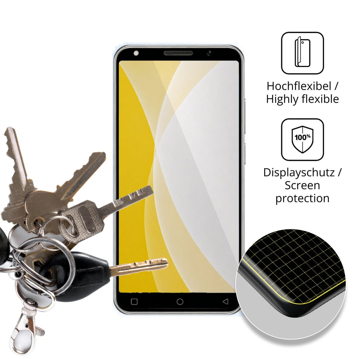 dipos Displayschutz für JoyHandy Hot50, transparente Oberfläche, geringe Dicke und perfekte Passform