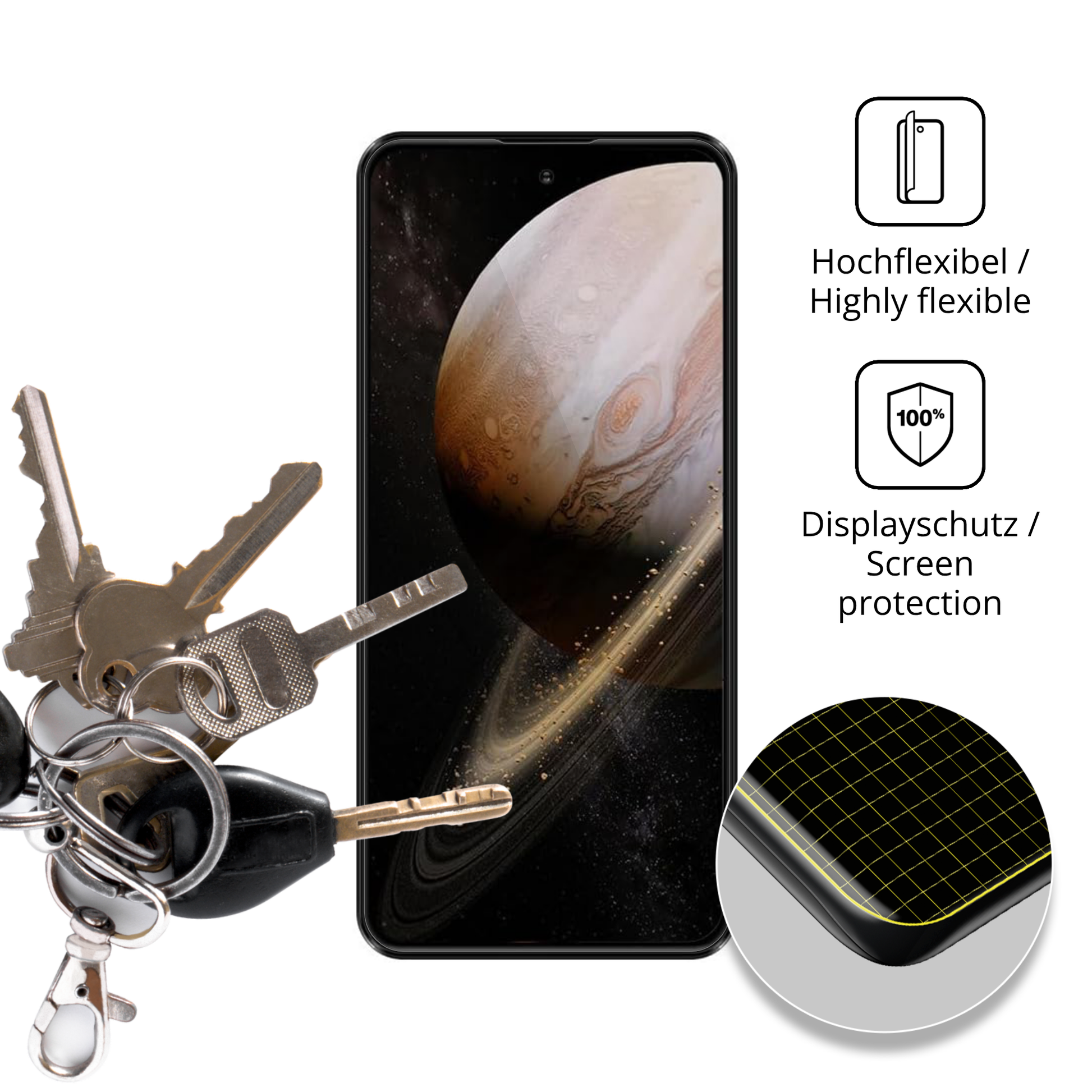 dipos Displayschutz für JoyHandy Pova 7 Pro, transparente Oberfläche, geringe Dicke und perfekte Passform