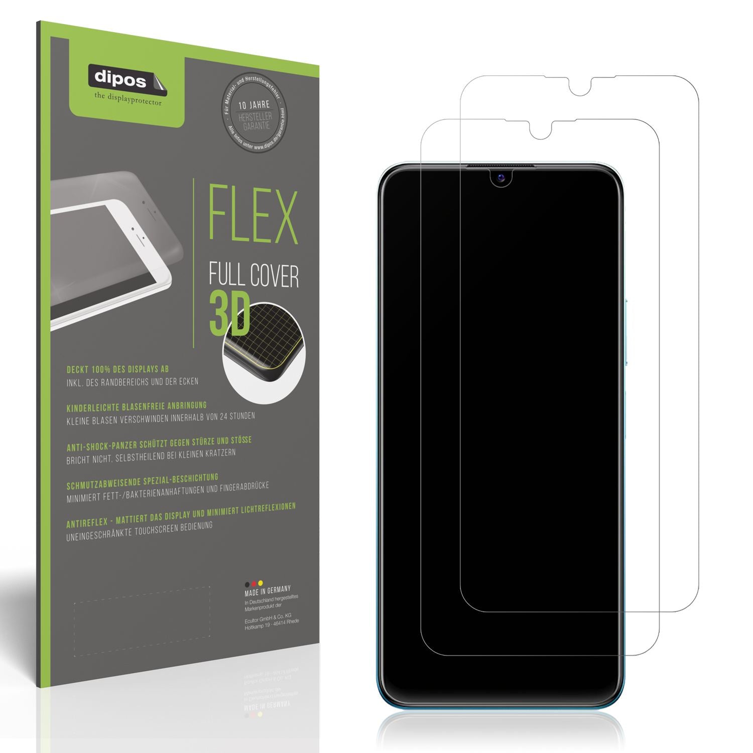 2x Full Cover Schutzfolie matt für Vivo Y15c (1)