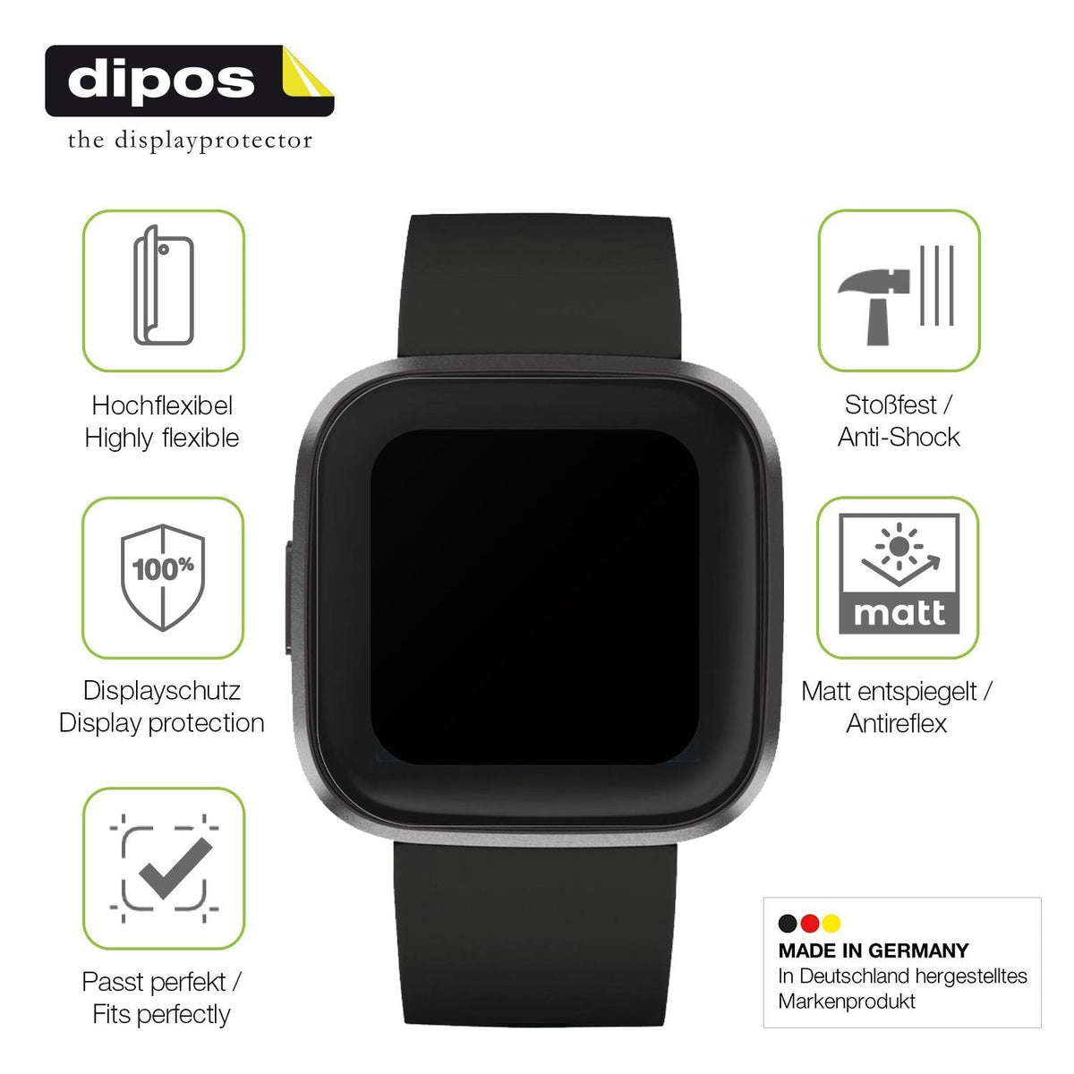 2x Full Cover Schutzfolie matt für Fitbit Versa 2 (7)