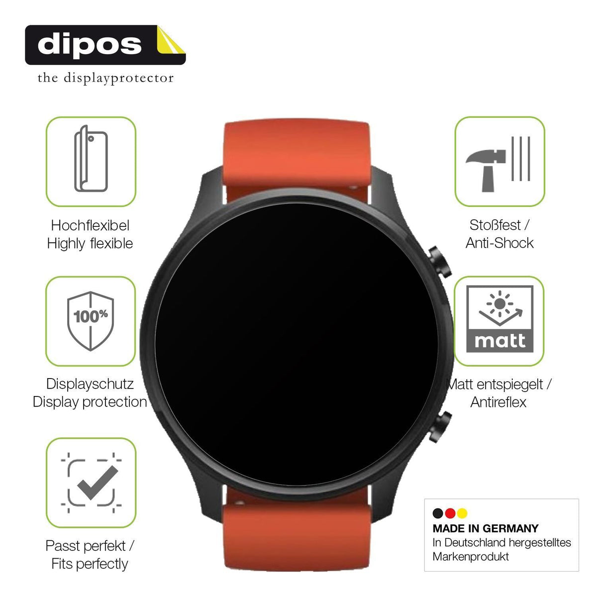 2x Full Cover Schutzfolie matt für Xiaomi Mi Watch (7)