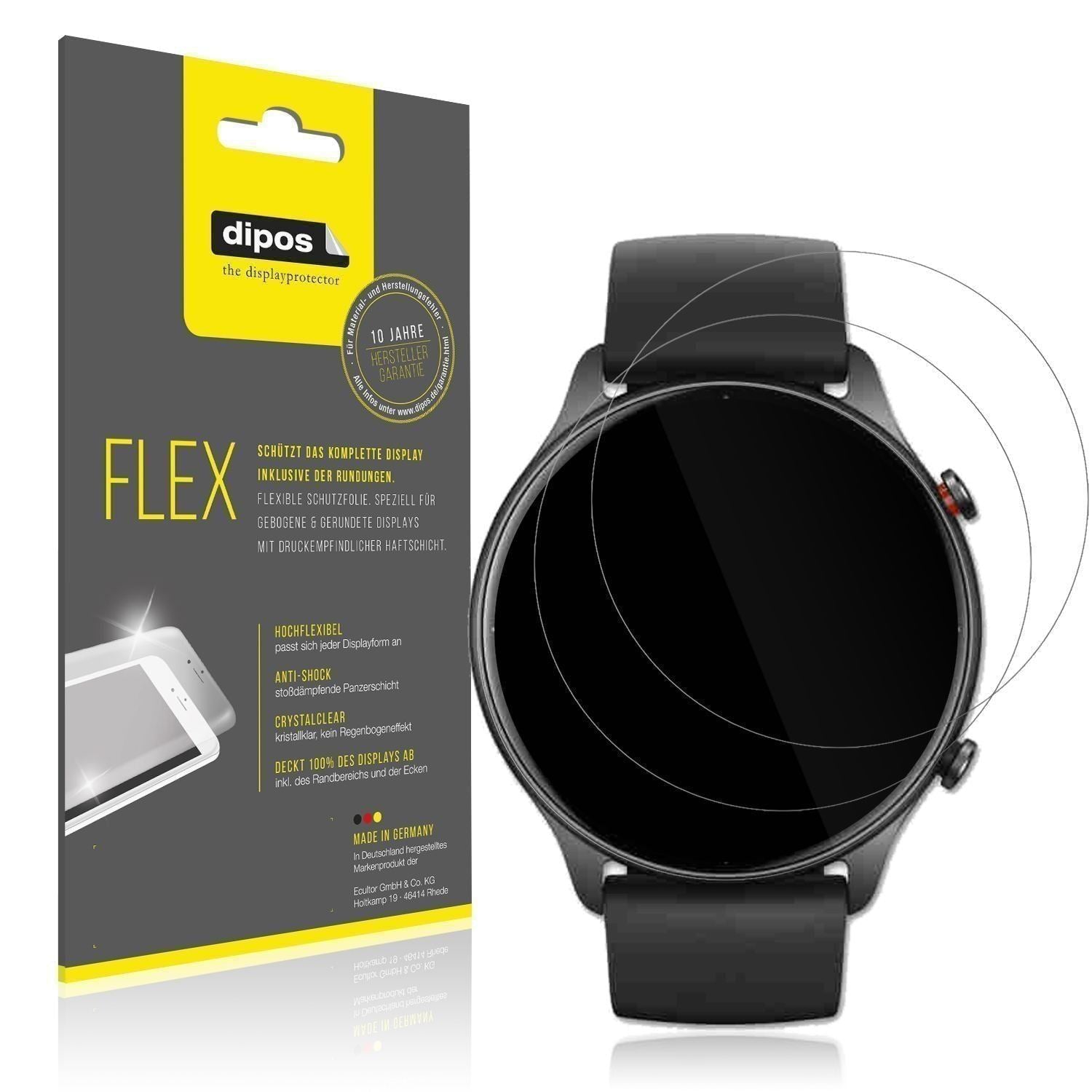 2x 3D Full Cover Schutzfolie für Amazfit GTR 2e (1)