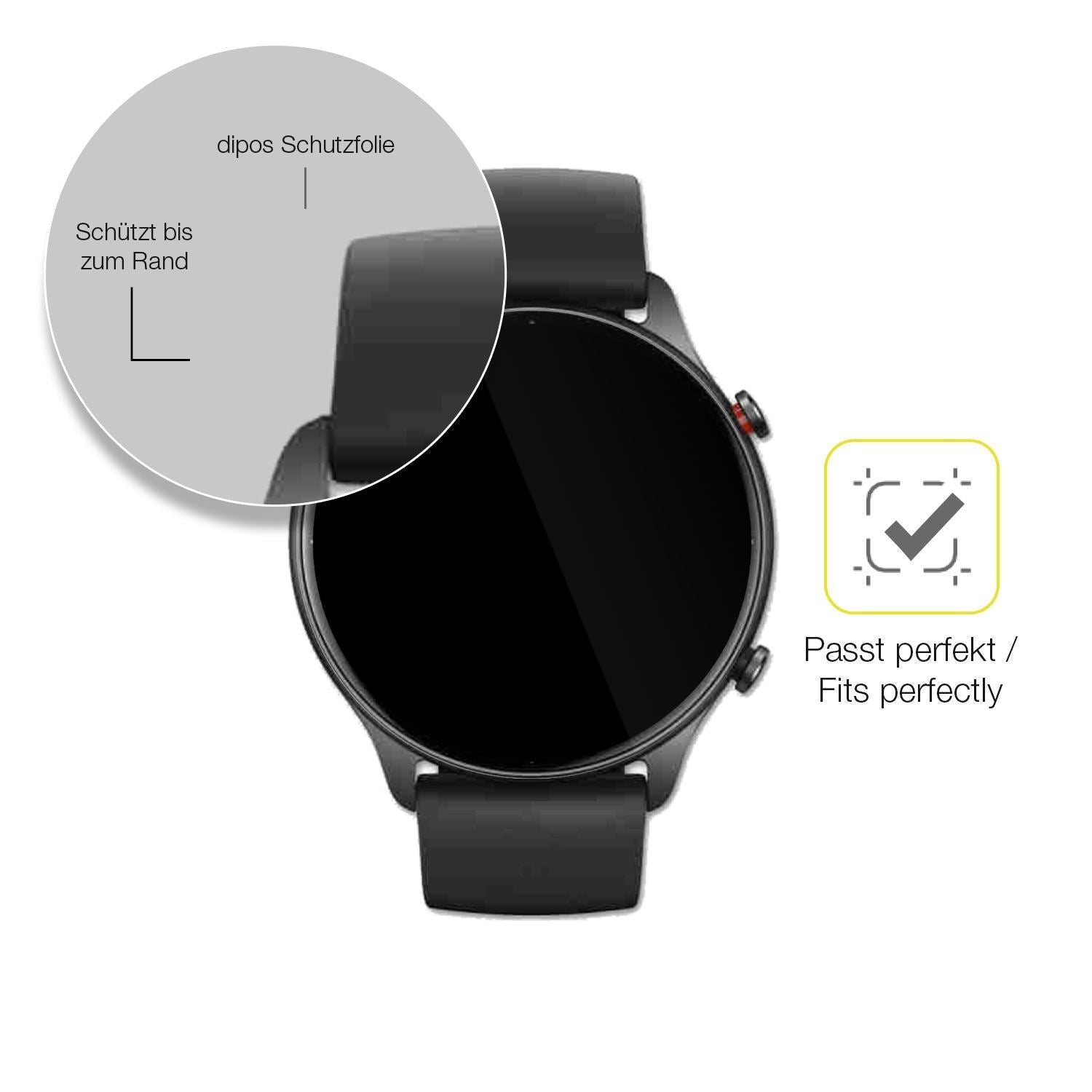 2x 3D Full Cover Schutzfolie für Amazfit GTR 2e (6)