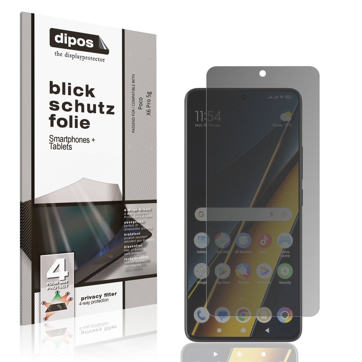 Blickschutzfolie für Poco X6 Pro 5g matt Schutzfol (1)