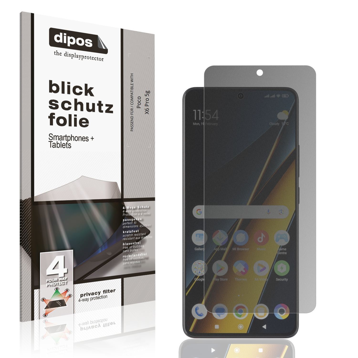 Blickschutzfolie für Poco X6 Pro 5g matt Schutzfol (1)