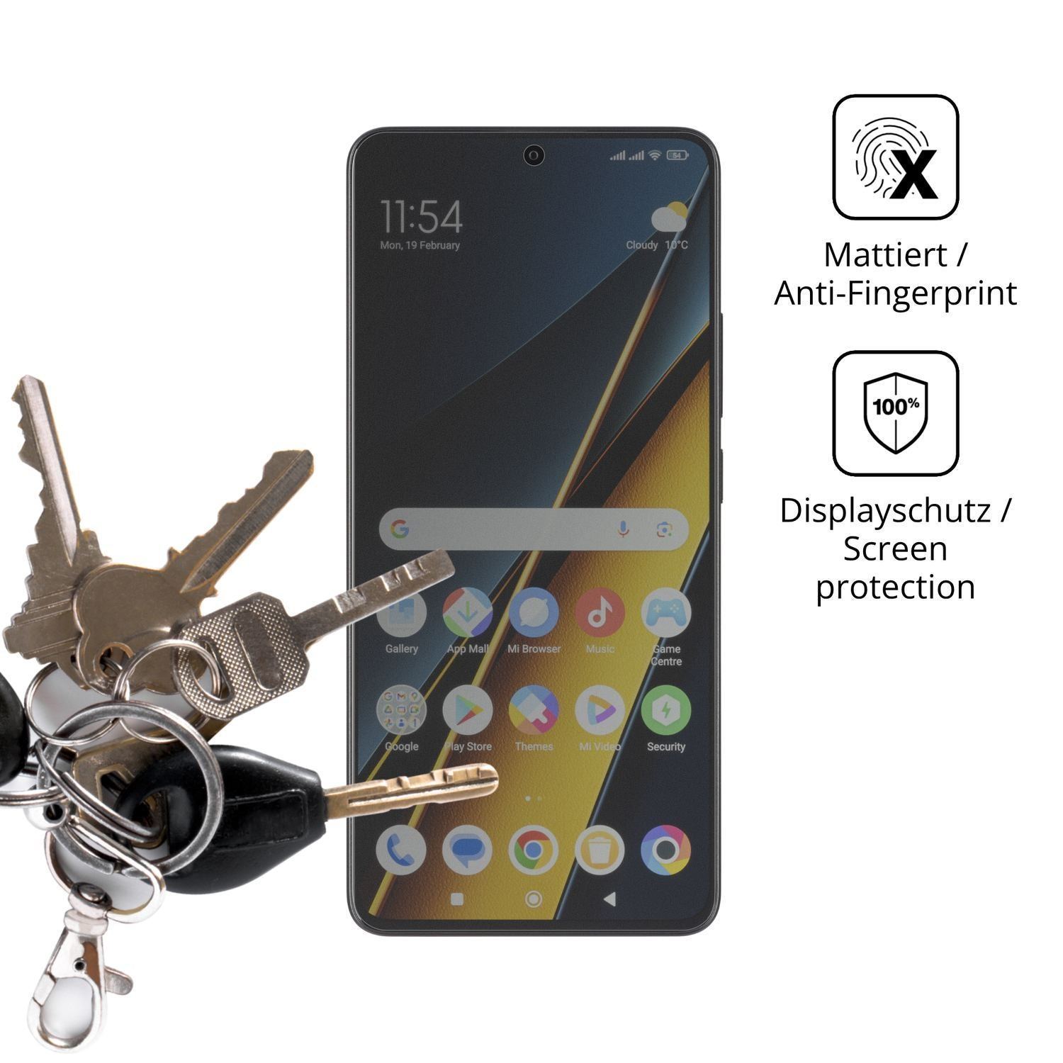 Blickschutzfolie für Poco X6 Pro 5g matt Schutzfol (3)