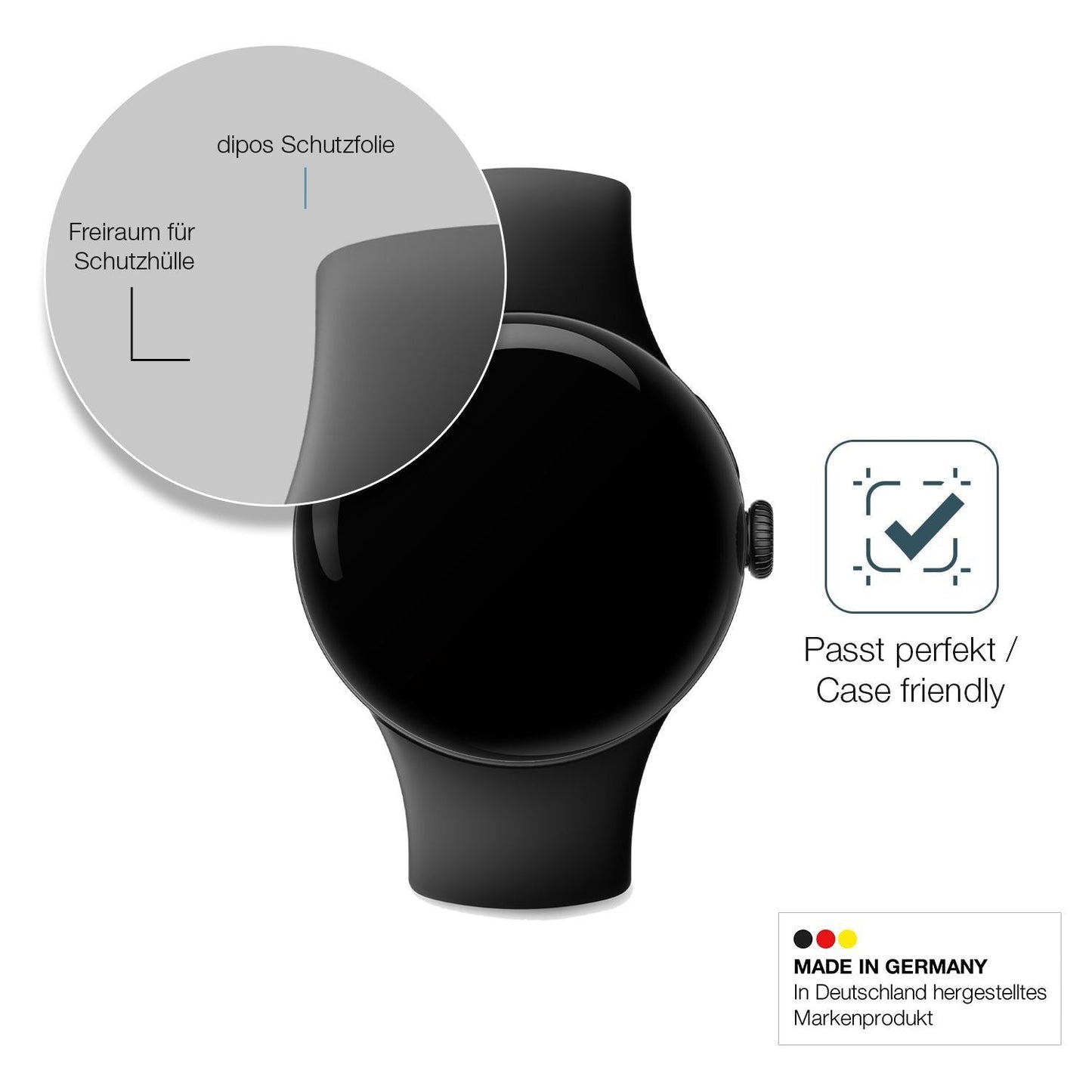 2x 9H Schutzfolie matt für Google Pixel Watch 1 Pa (6)