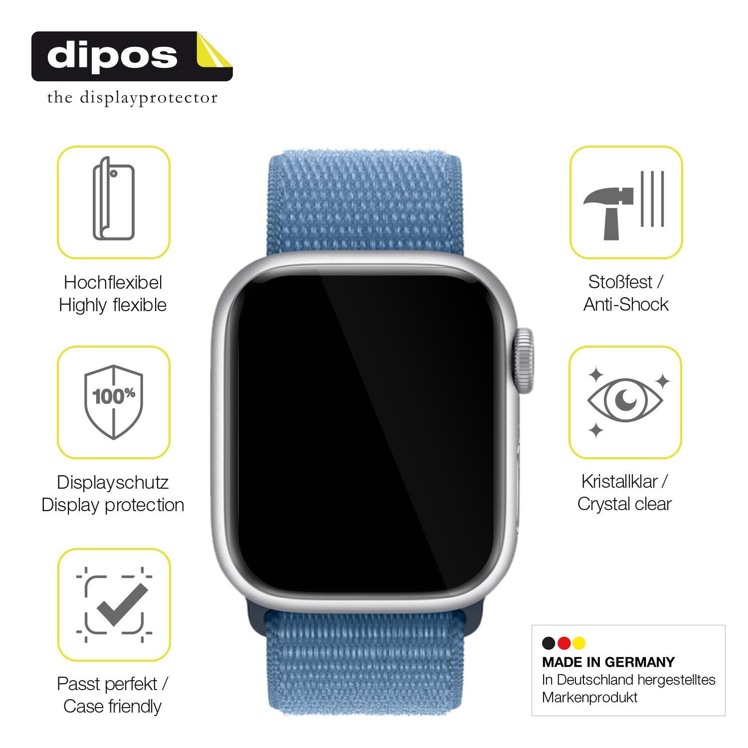 2x 3D Full Cover Schutzfolie für Apple Watch Serie (7)