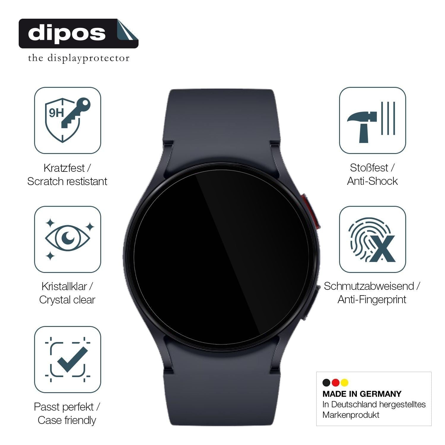 2x 9H Schutzfolie für Samsung Galaxy Watch 6 40mm  (7)