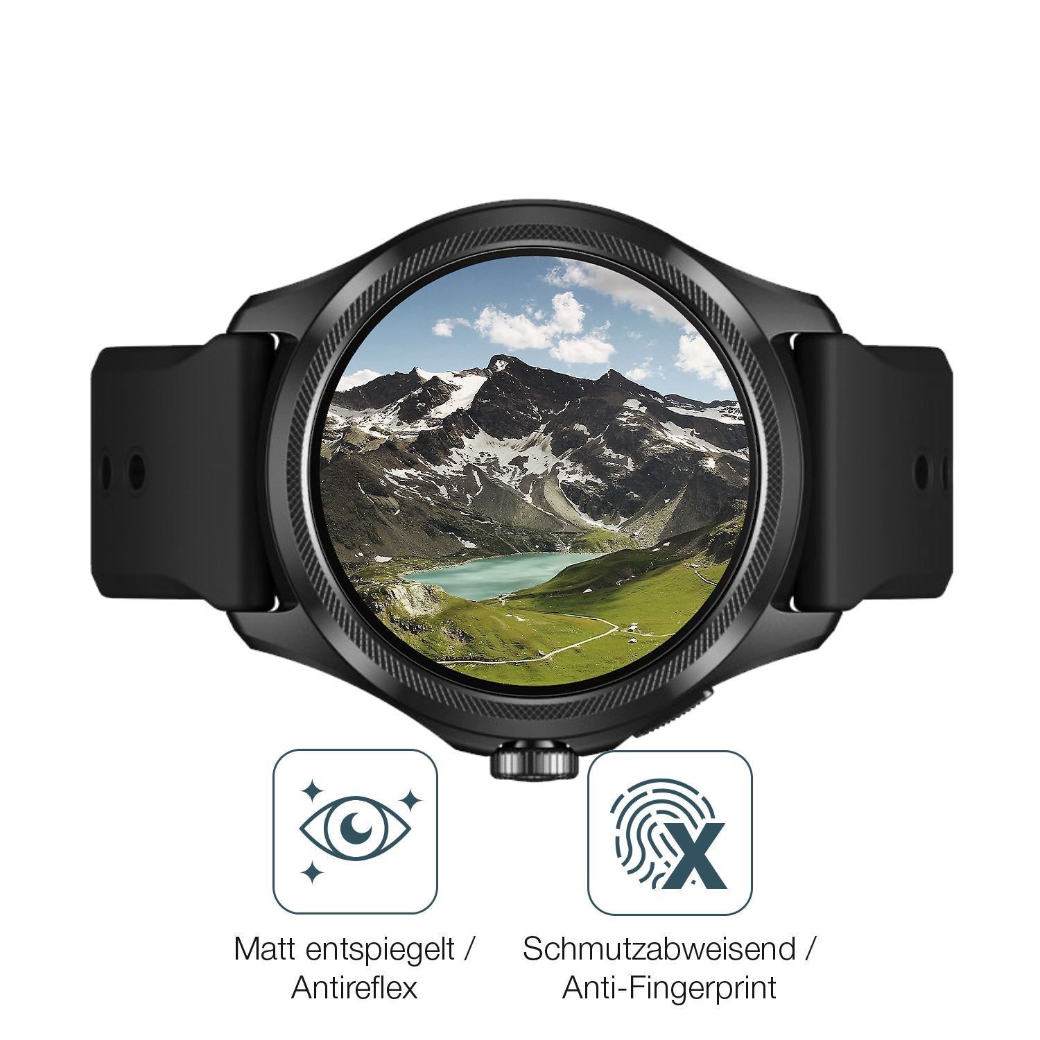 2x 9H Schutzfolie matt für Ticwatch Pro 5 Panzerfo (5)