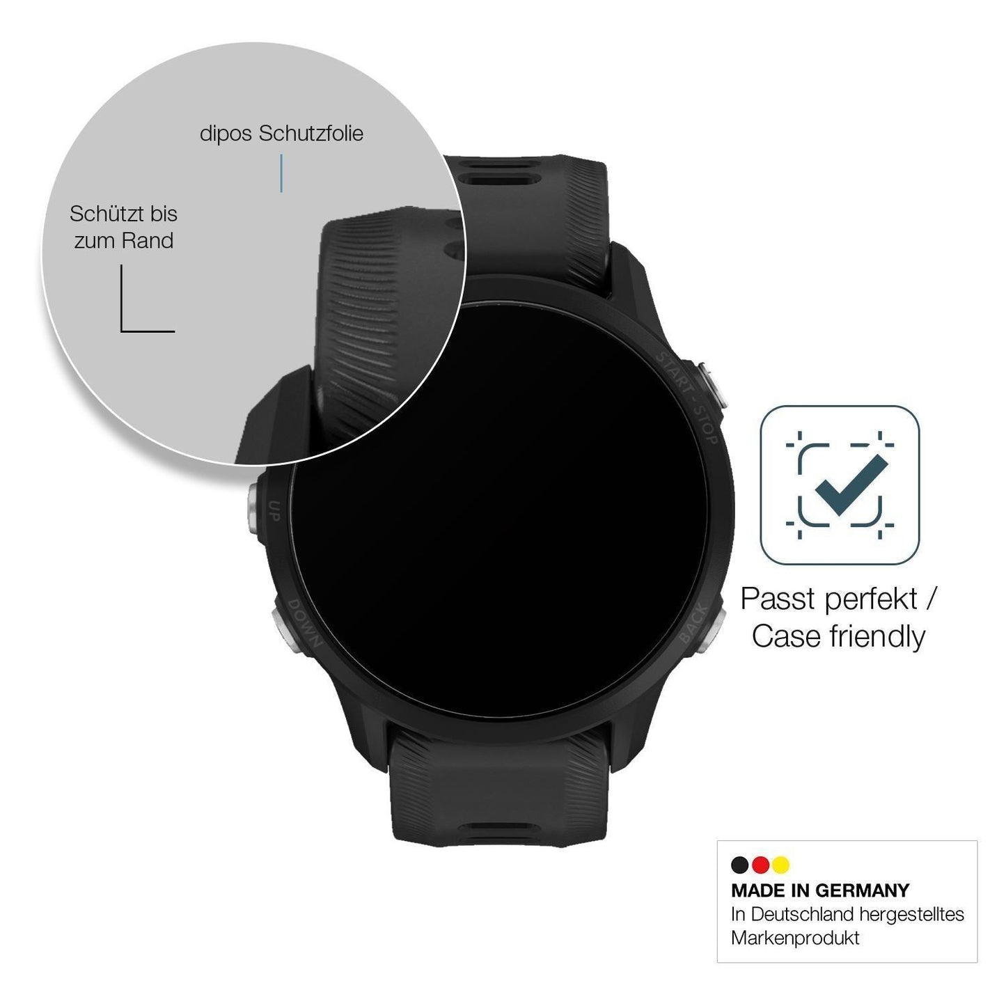 2x 9H Schutzfolie matt für Garmin Forerunner 955 P (6)