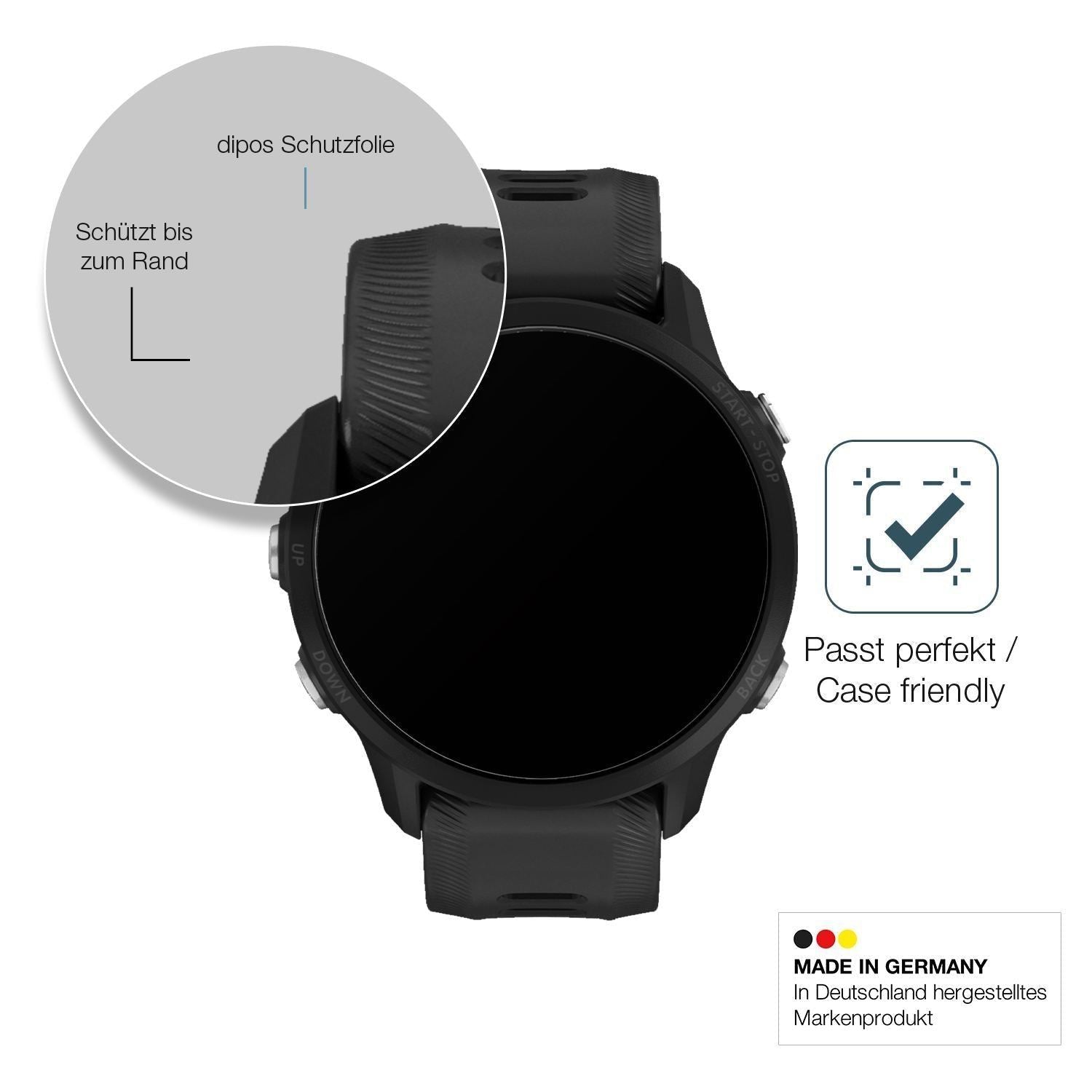 2x 9H Schutzfolie matt für Garmin Forerunner 955 P (6)