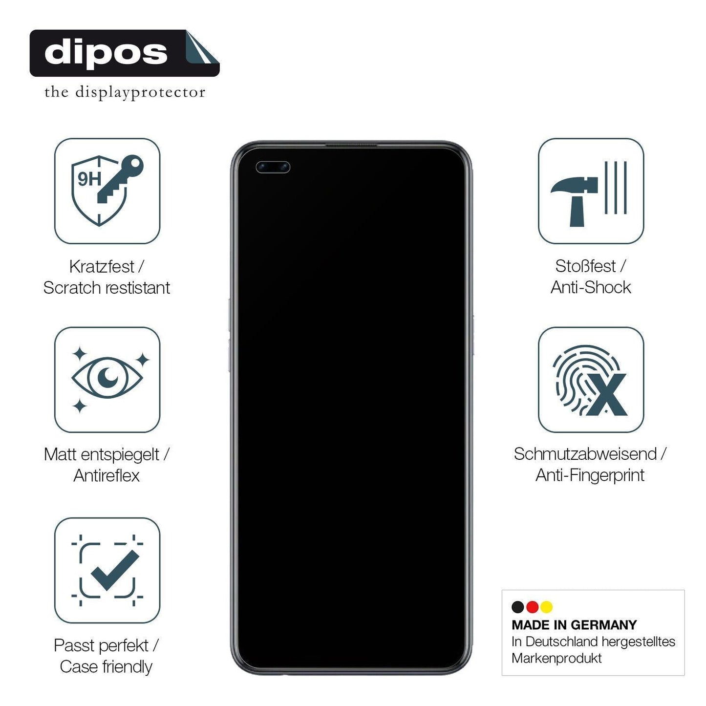1x 9H Schutzfolie matt für OPPO Reno 4 Lite Panzer (7)