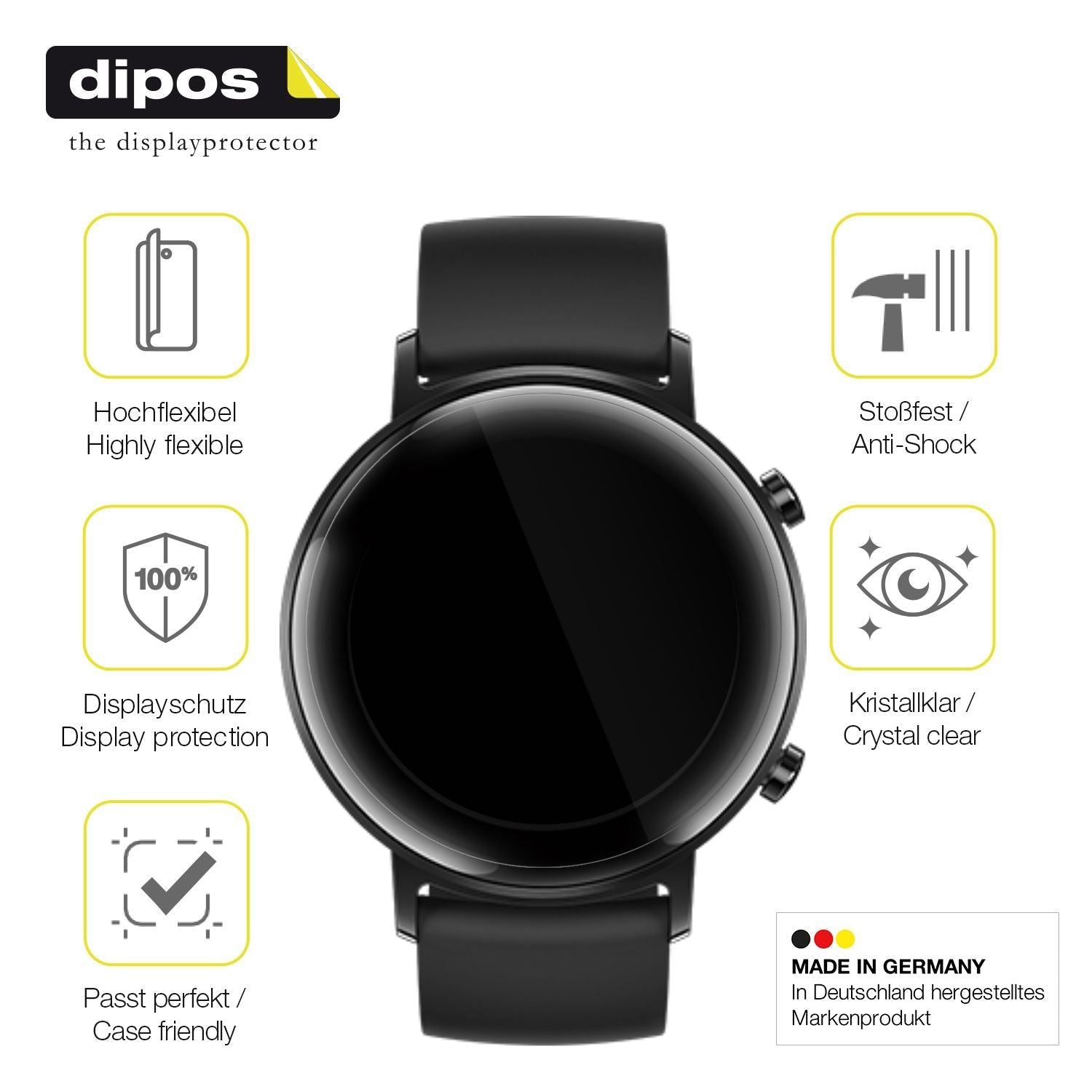 2x 3D Full Cover Schutzfolie für Huawei Watch GT2  (7)